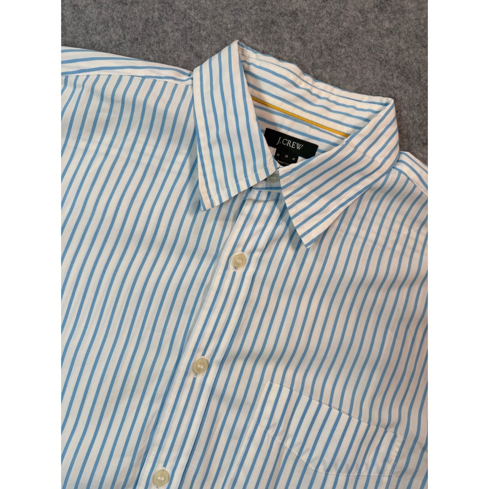 J.Crew Mens Blue White‎ Striped Button Down Shirt Long Sleeve Size M Medium